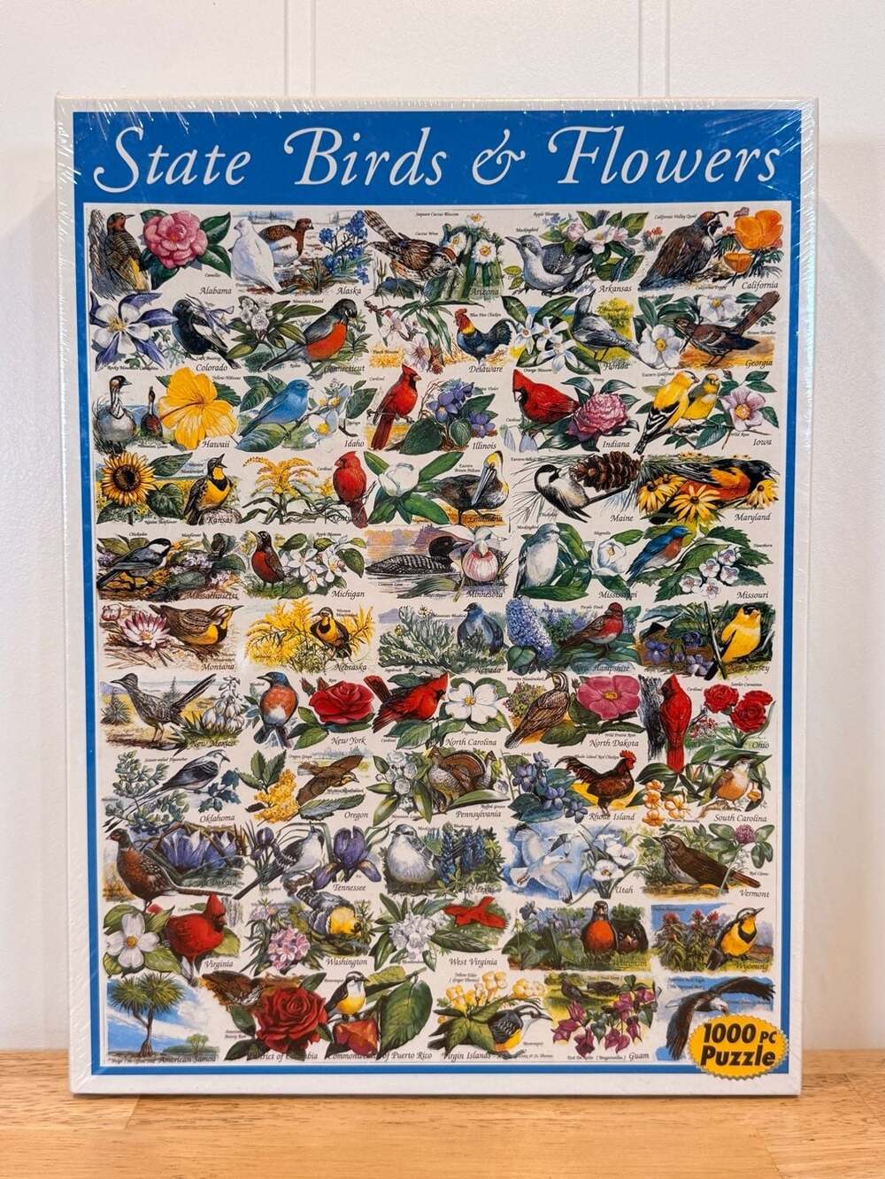 White Mountain STATE BIRDS & FLOWERS 1000 Pc Puzzle